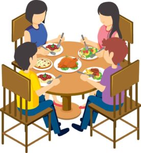 6582742 famille table a manger isometrique gratuit vectoriel